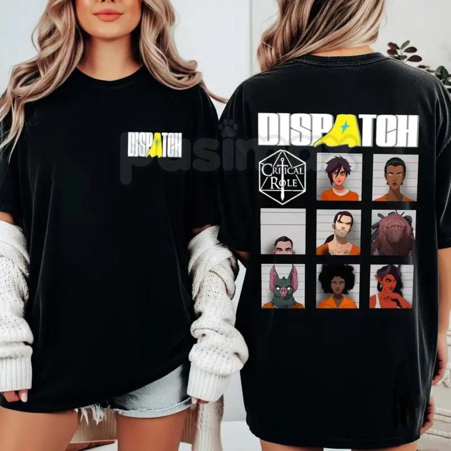 Dispatch Game Character Merch  Oversized Washed T-shirt/Crewneck/Hoodie