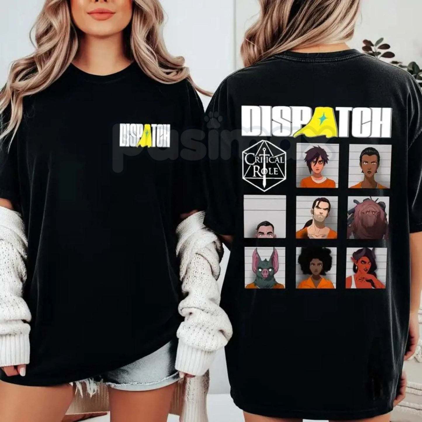 Dispatch Game Character Merch  Oversized Washed T-shirt/Crewneck/Hoodie