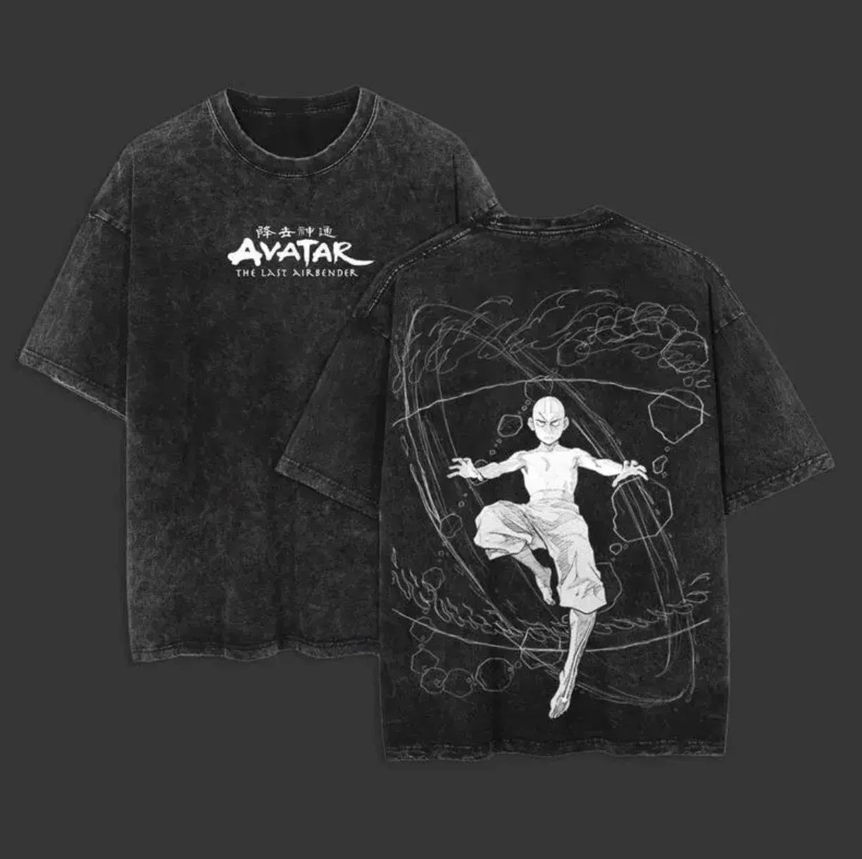 Avatar The Last Airbender Printed Unisex Washed T-Shirt