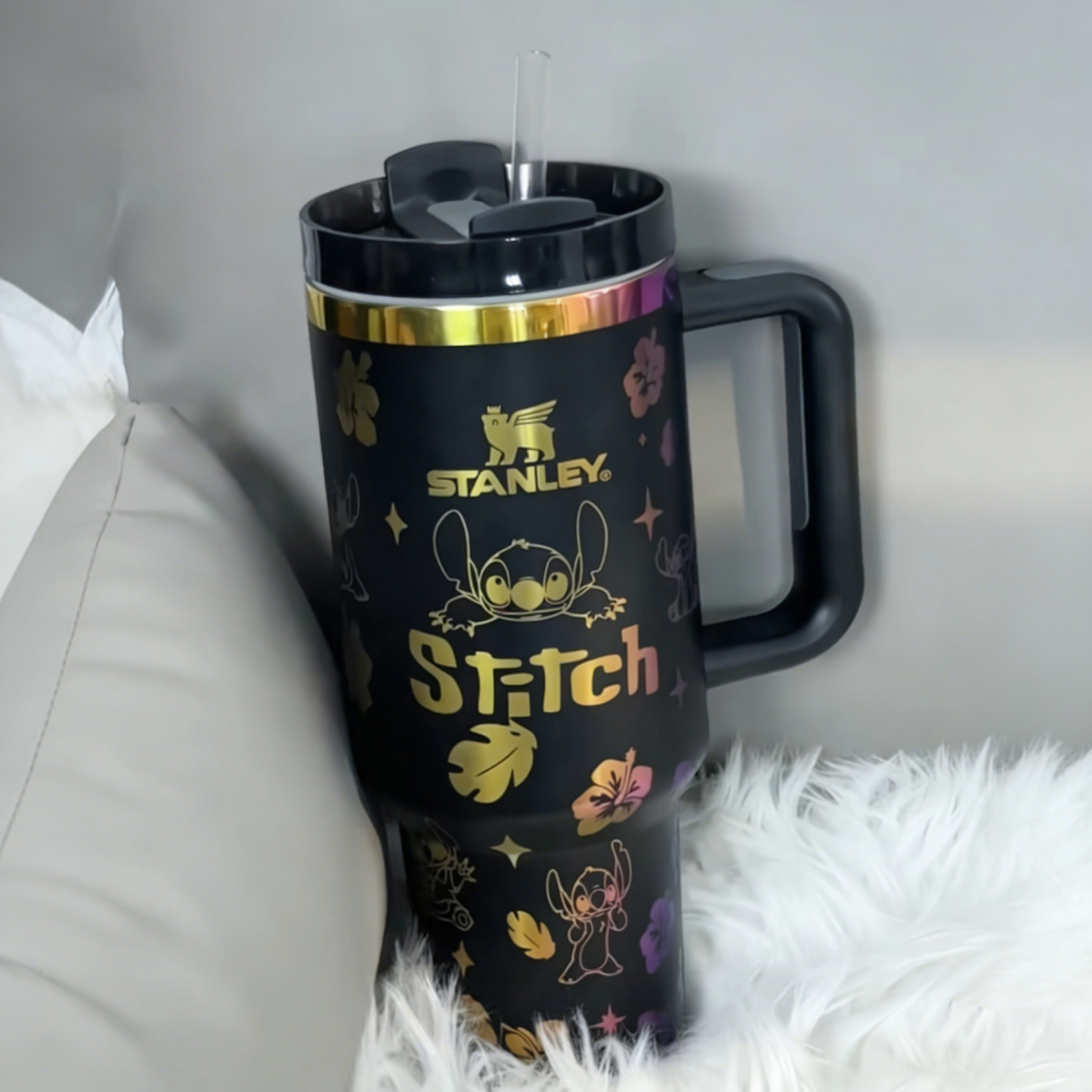 Lilo and stitch laser engraved Stanley Tumbler cup