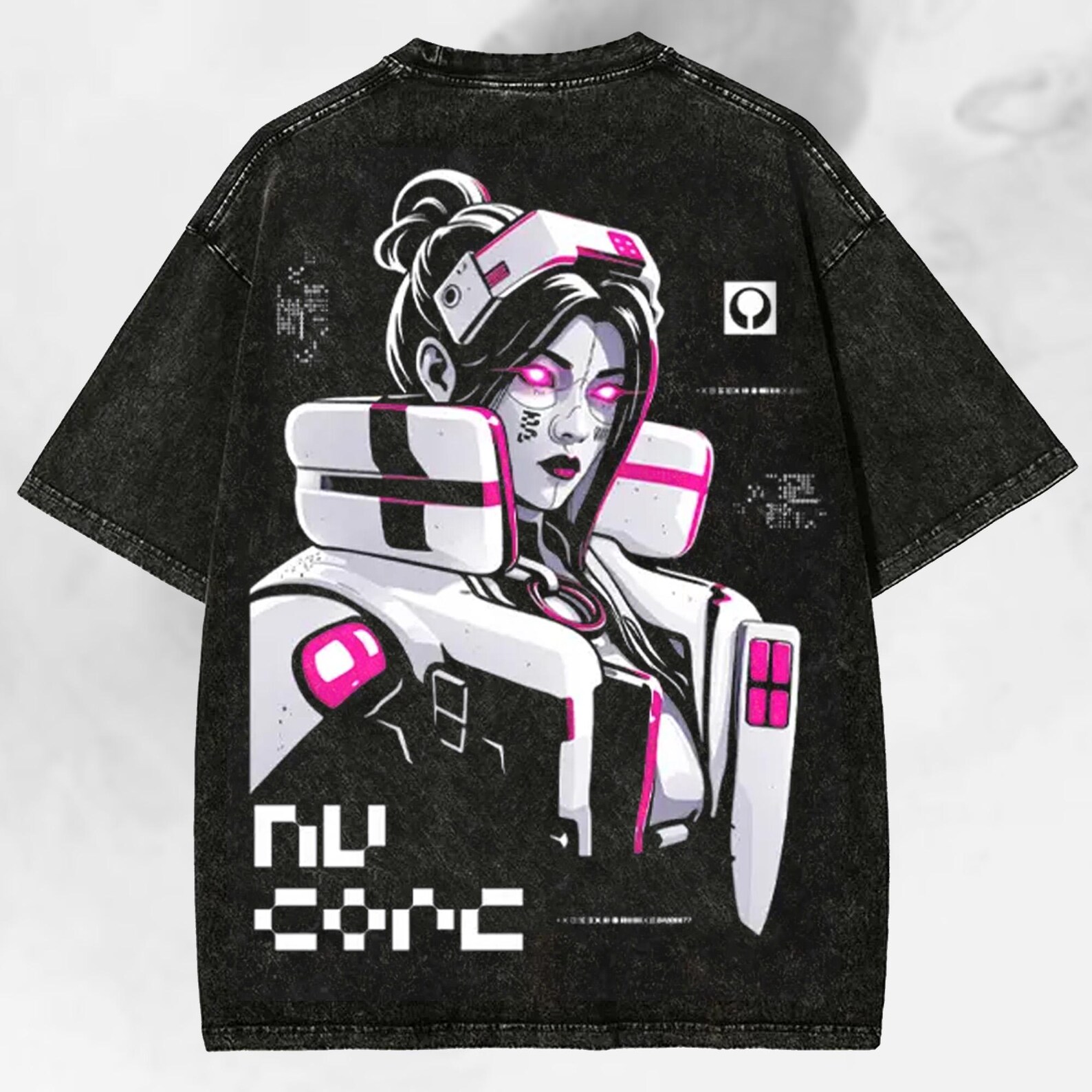 Vintage Wash Neon Cyber Runner Soldier Graphic Washed T-shirt/Crewneck/Hoodie