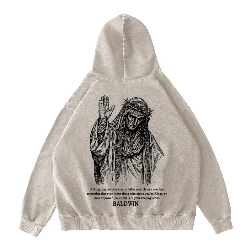 Baldwin IV never gave in to illness King of Jerusalem Unisex Washed Zip Up Hoodie