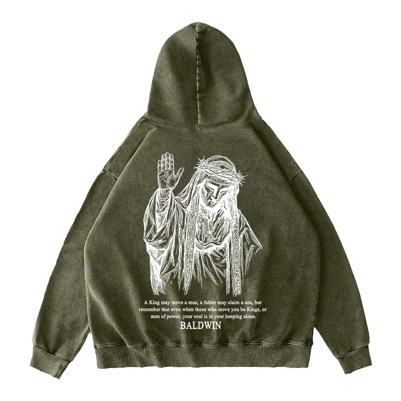 Baldwin IV never gave in to illness King of Jerusalem Unisex Washed Zip Up Hoodie
