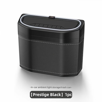 Car trash can with ambient light