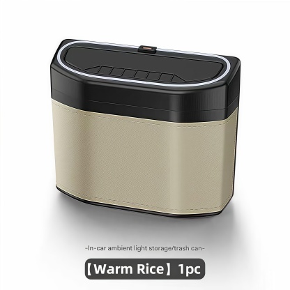 Car trash can with ambient light