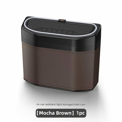 Car trash can with ambient light