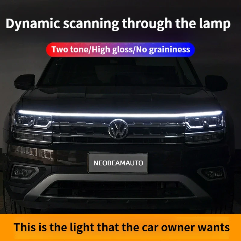 Car hood light bar, two-color