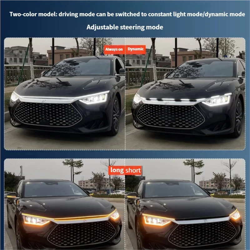 Car hood light bar, two-color