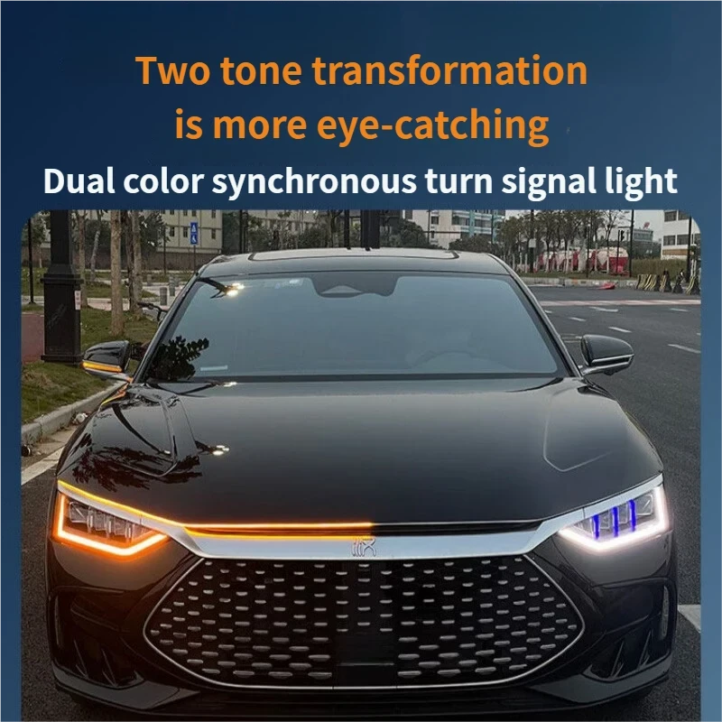 Car hood light bar, two-color