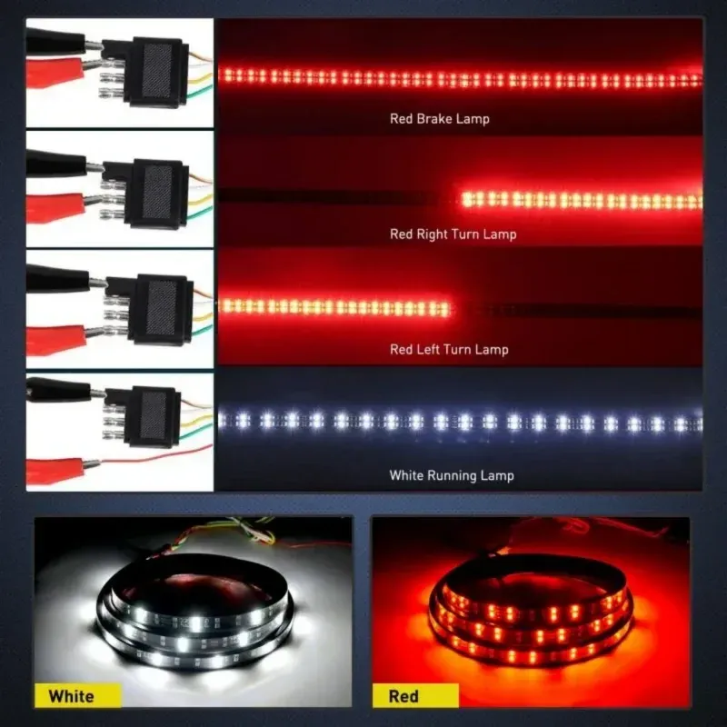 Pickup truck LED light strip double row lights