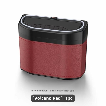 Car trash can with ambient light