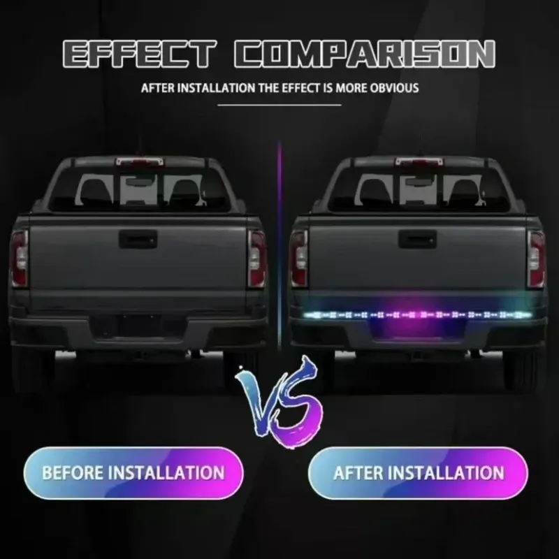 Dynamic herringbone tailgate light bar