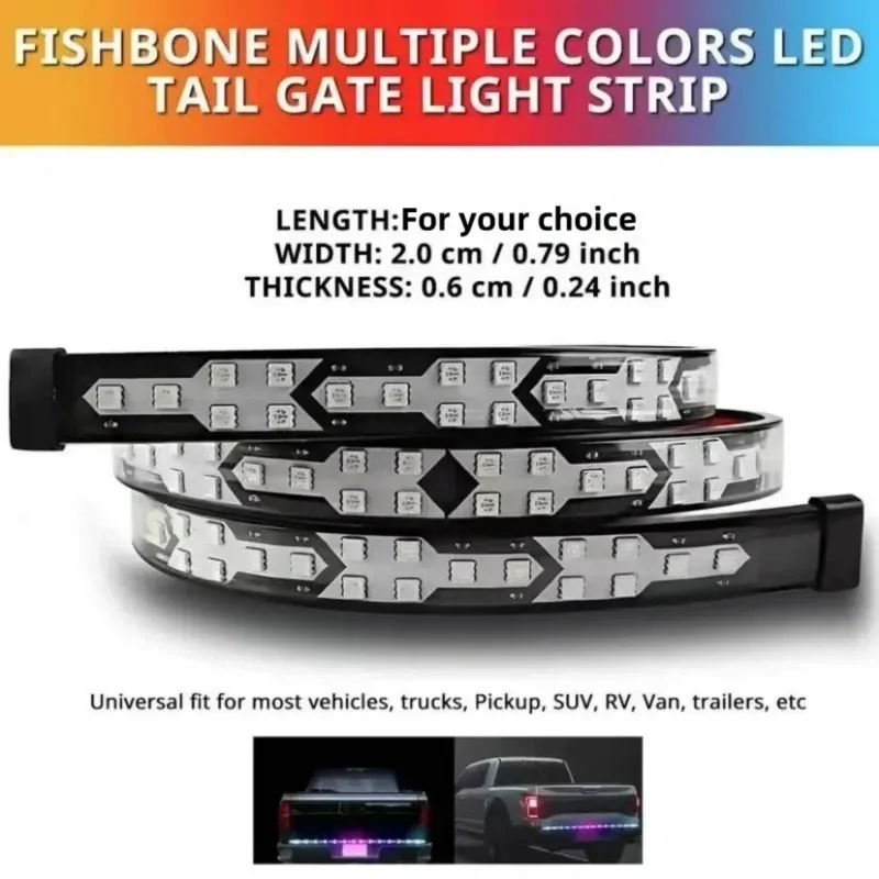 Dynamic herringbone tailgate light bar