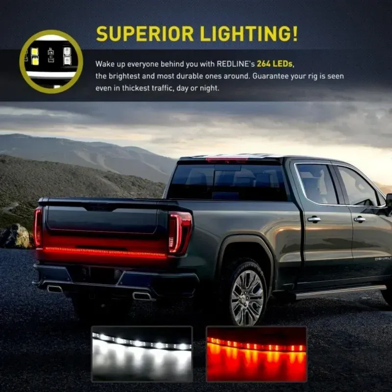 Pickup truck LED light strip double row lights