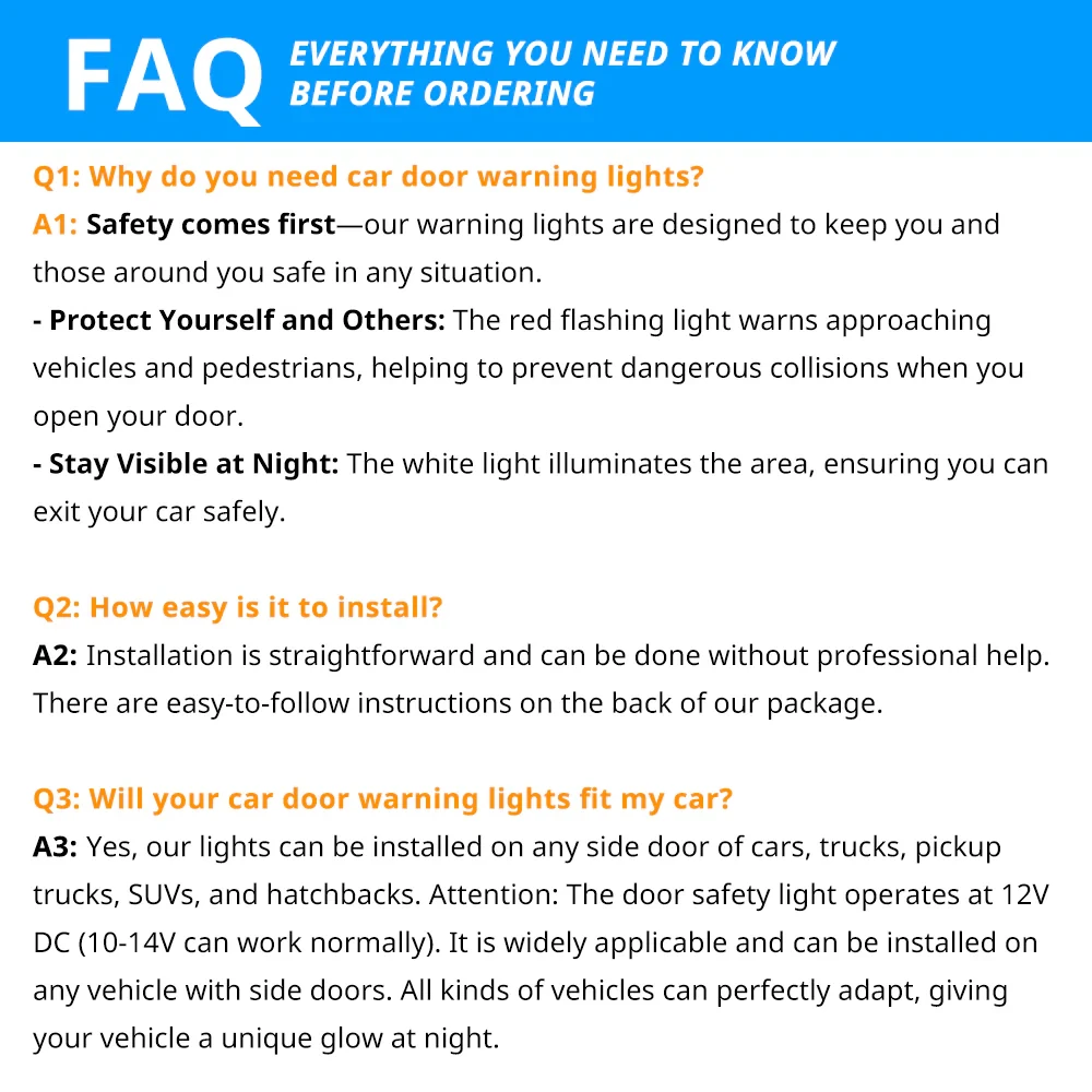 Car door warning lights