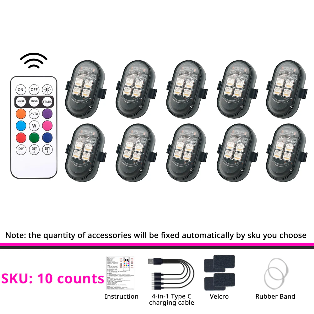 Wireless remote control LED strobe light