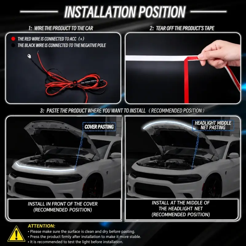 Car hood lights