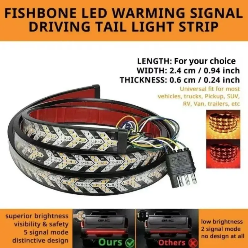 Fishbone Shaped LED Tailgate Light Bar