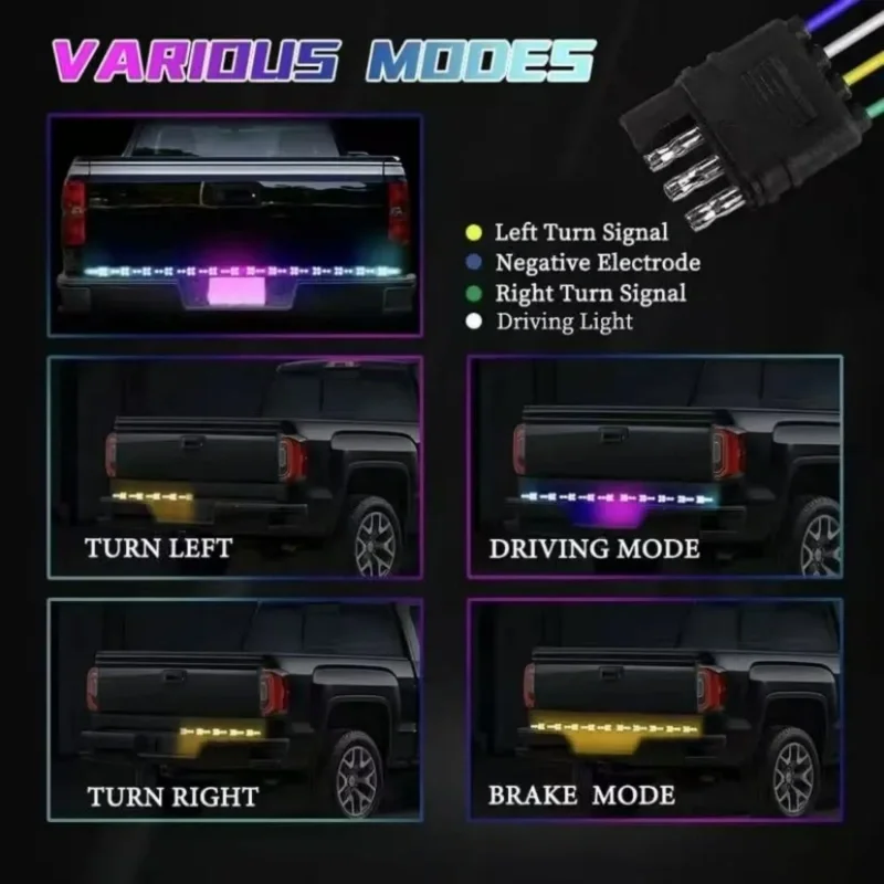 Dynamic herringbone tailgate light bar