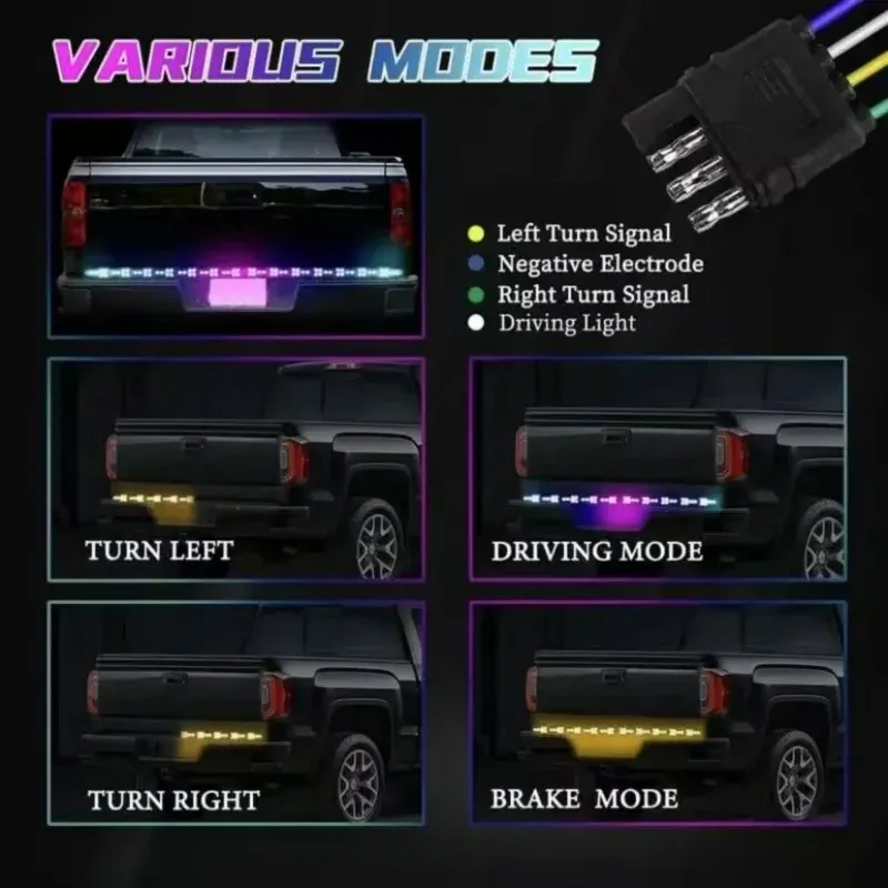 Dynamic herringbone tailgate light bar