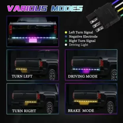 Dynamic herringbone tailgate light bar