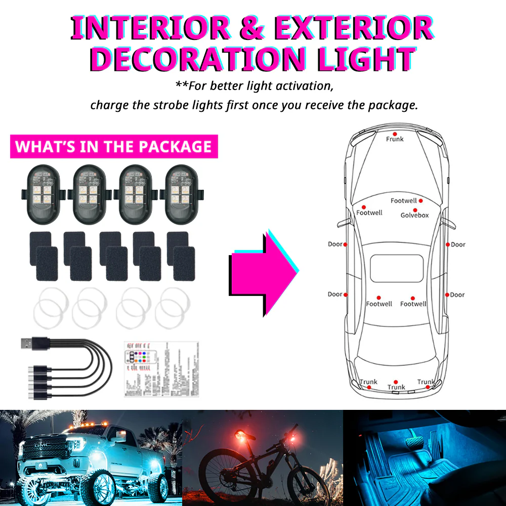 Wireless remote control LED strobe light