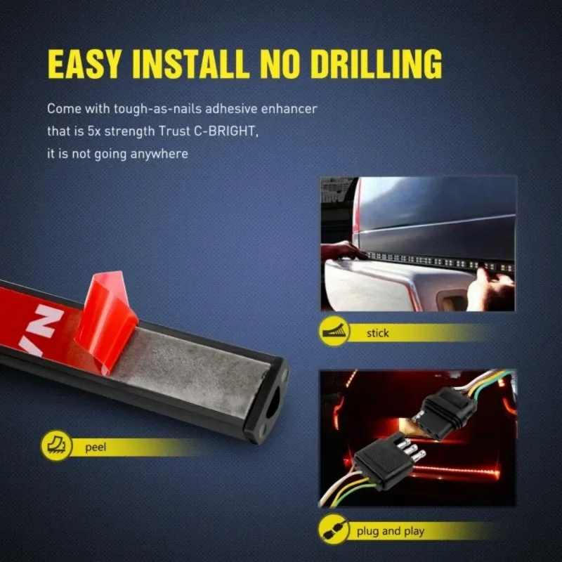 Pickup truck LED light strip double row lights