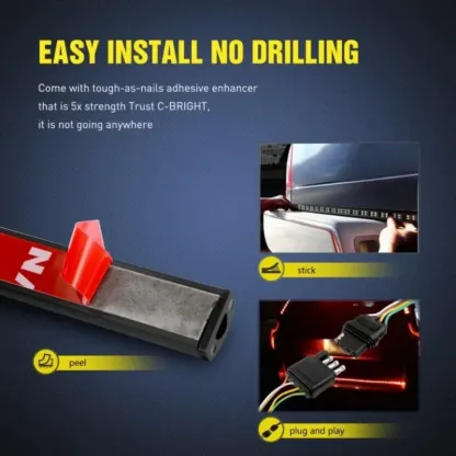 Pickup truck LED light strip double row lights
