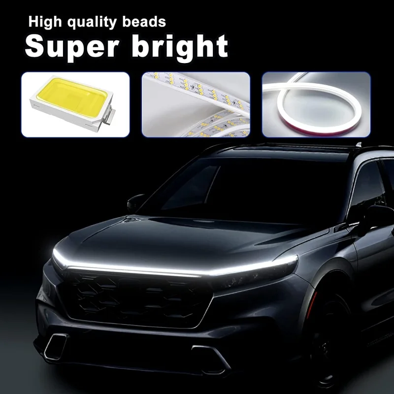 Car hood light bar, dual color