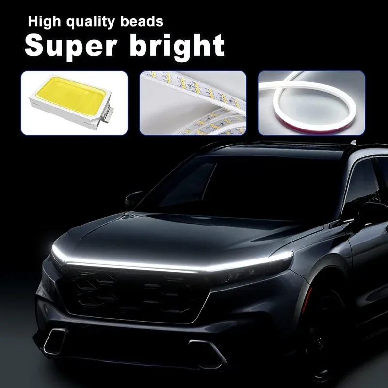 Car hood light bar, dual color