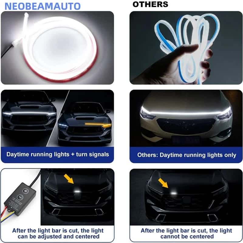 Car hood light bar