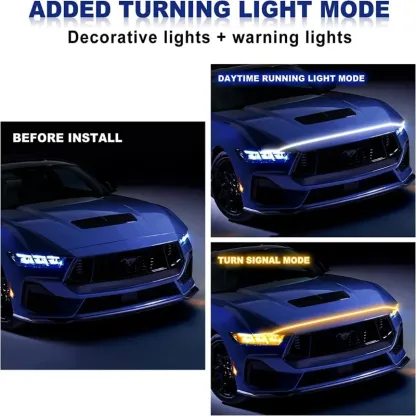 Car hood light bar, dual color