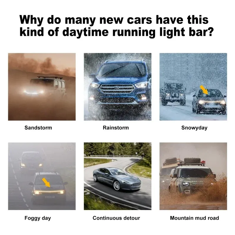 Car hood light bar, dual color