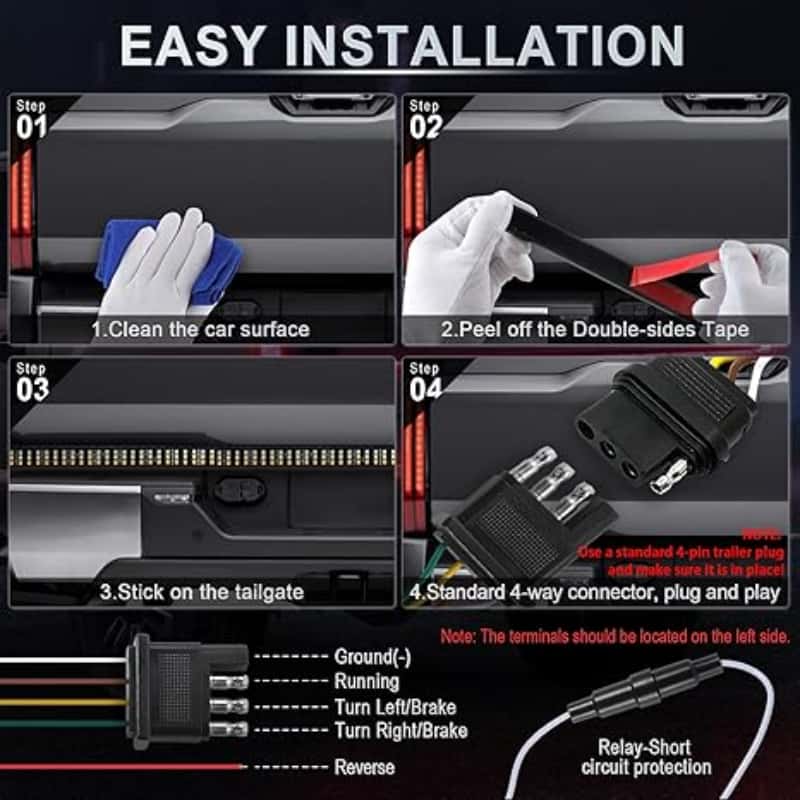 Truck tailgate light bar