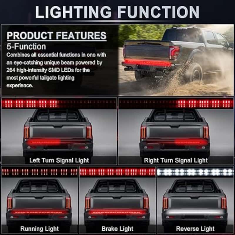 Truck tailgate light bar