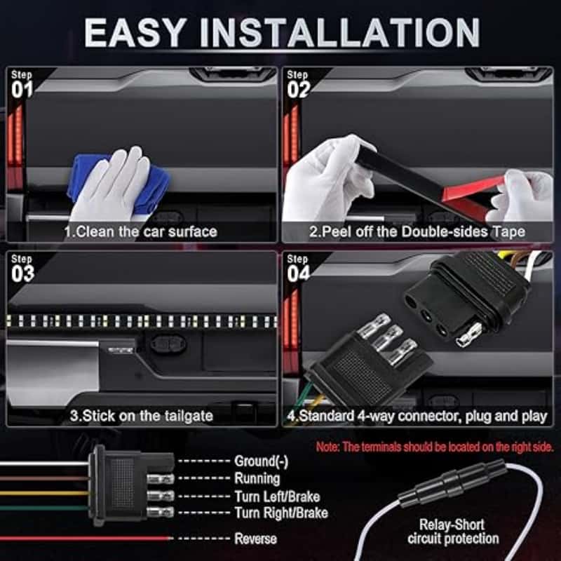 Truck tailgate light bar