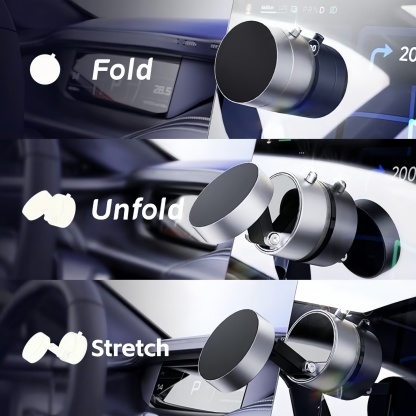 Vacuum magnetic universal car phone holder foldable