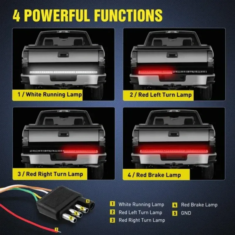 Pickup truck LED light strip double row lights