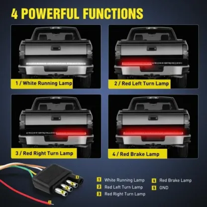 Pickup truck LED light strip double row lights