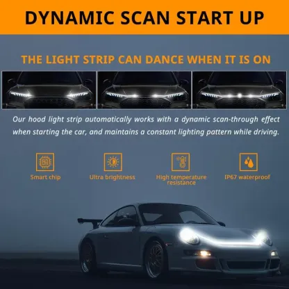 Car dynamic hood light bar