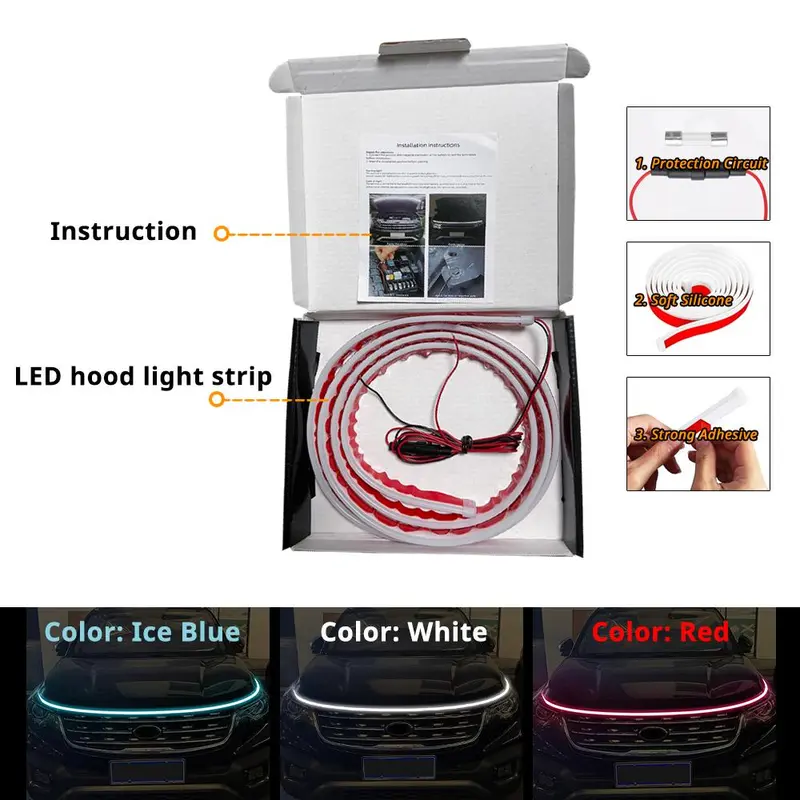Car dynamic hood light bar