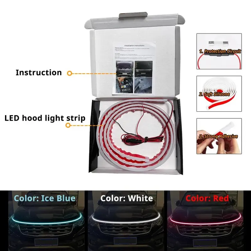 Car dynamic hood light bar