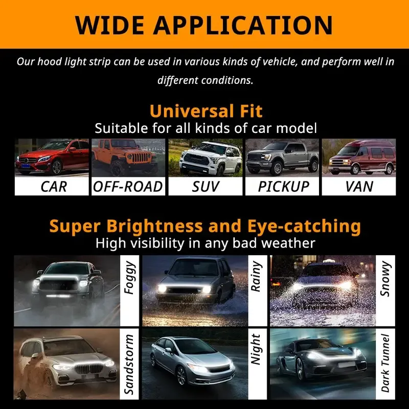 Car dynamic hood light bar