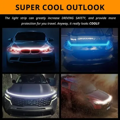 Car dynamic hood light bar