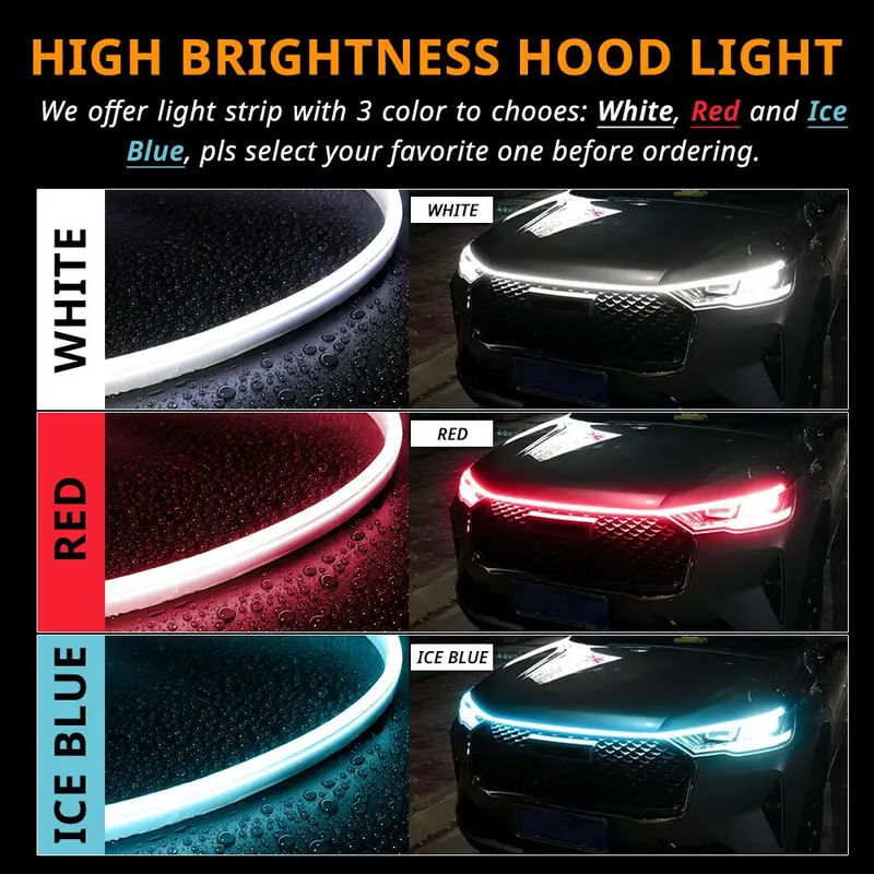Car dynamic hood light bar