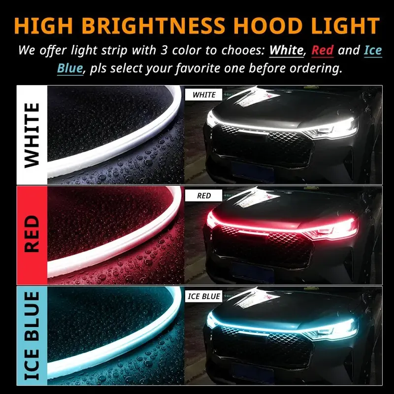 Car dynamic hood light bar