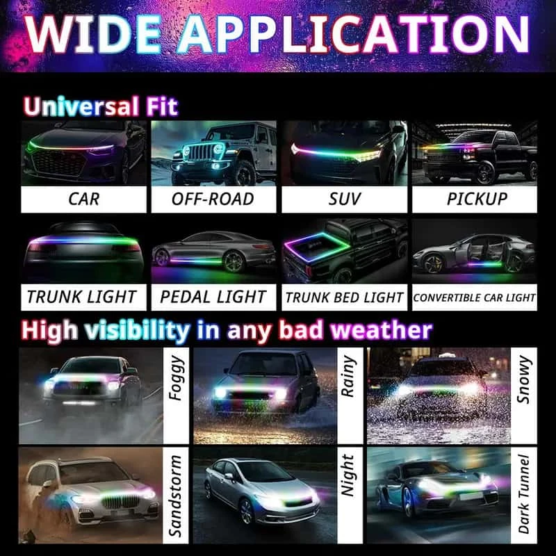 Car Hood Light Bar,App Control
