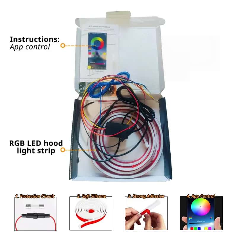 Smart App Car Hood Light Bar