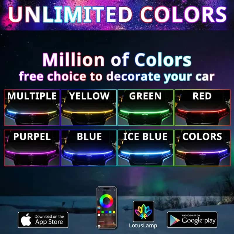 Smart App Car Hood Light Bar