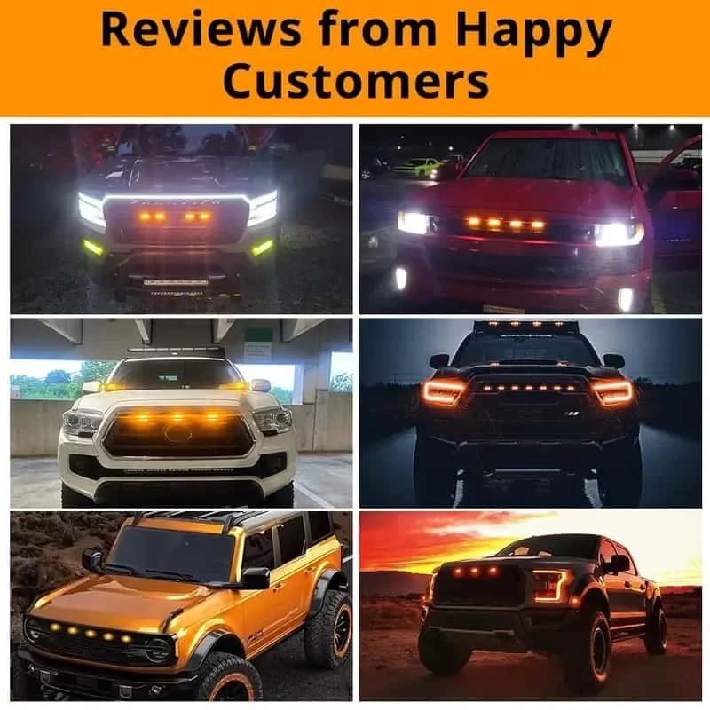 small yellow light on car grille